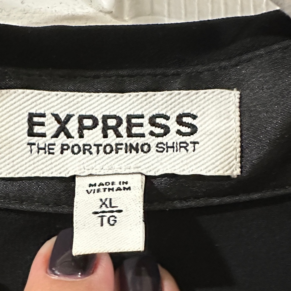 Express Elegant Black Button-Down Blouse - image 2